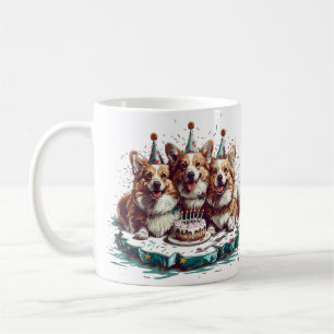 Happy Birthday Pembroke Welsh Corgi Dogs Coffee Mug