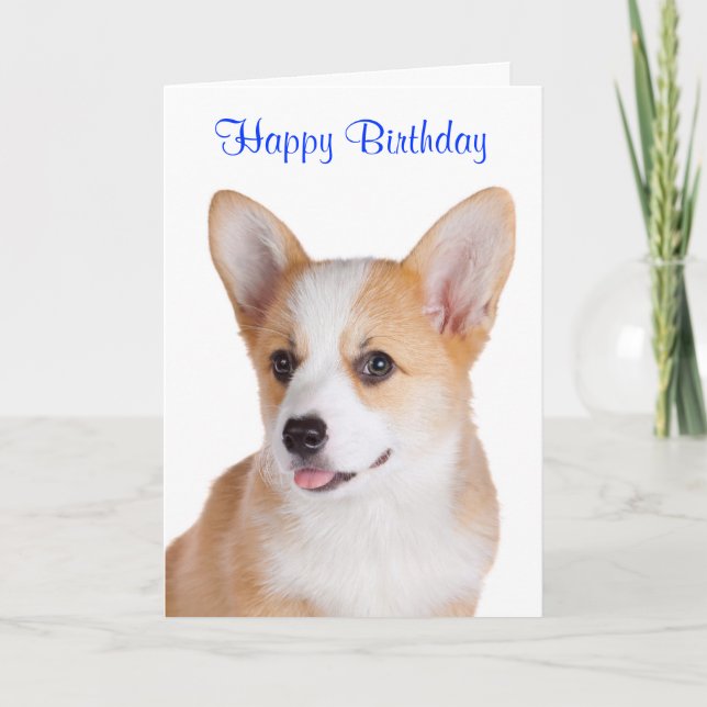 Happy Birthday Pembroke Welsh Corgi Greeting Card (Front)