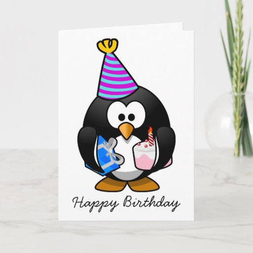 Happy Birthday Penguin Birthday Card