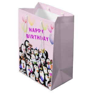 Happy Birthday Penguin Gift Bag Funny