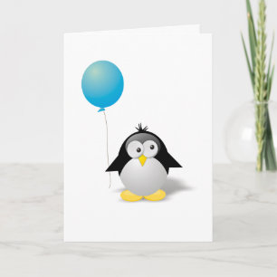 Happy Birthday Penguin Greeting Card