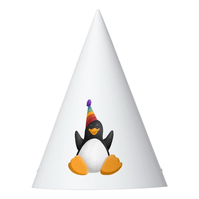 Happy Birthday Penguin Party Hat (Front)