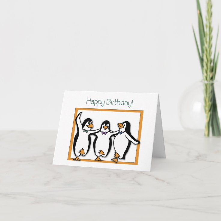 Happy Birthday Penguins Card | Zazzle