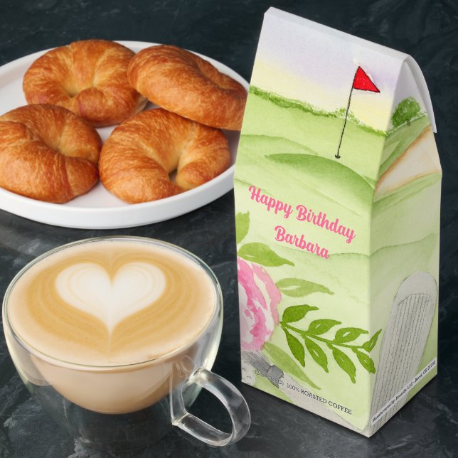 Happy Birthday Peonies On Golf Course Roasted Coffee (Breakfast)