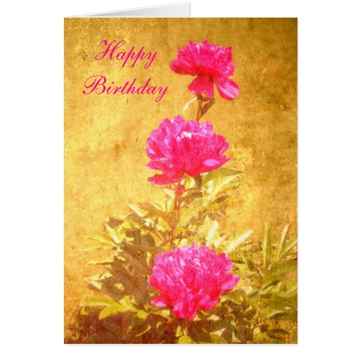 Happy Birthday- Peony Greeting Cards | Zazzle