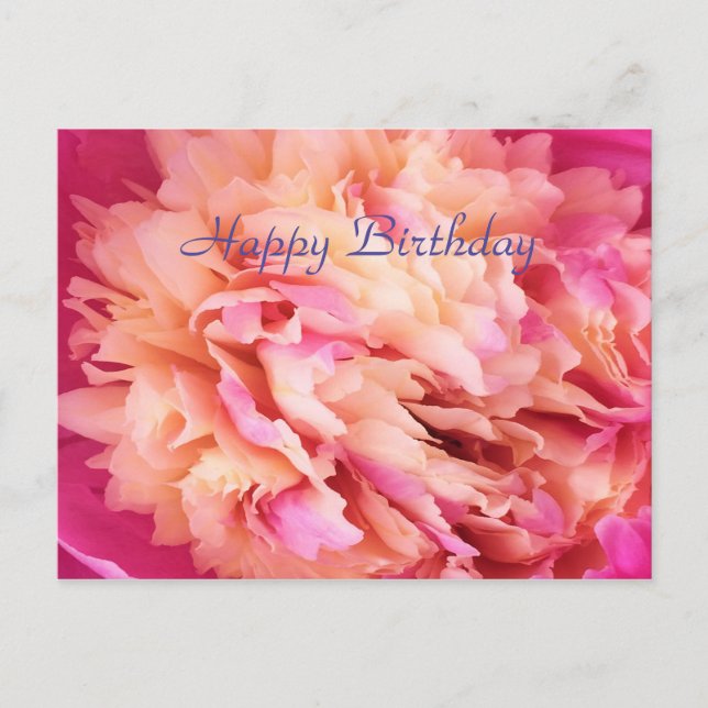 Happy Birthday Peony Postcard (Front)