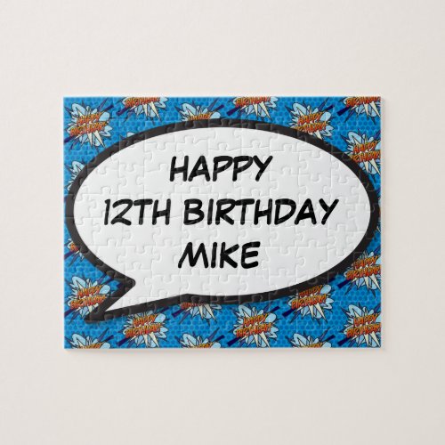 HAPPY BIRTHDAY Personalised Comic Book Pop Art Jigsaw Puzzle