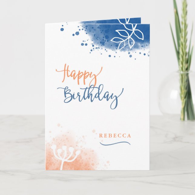 Happy Birthday Personalize with Custom Name Card (Front)