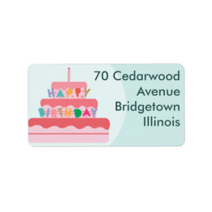 Happy Birthday Personalized Address Label