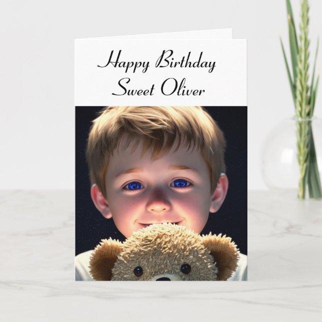 Happy Birthday Personalized and Coloring Page Card (Front)