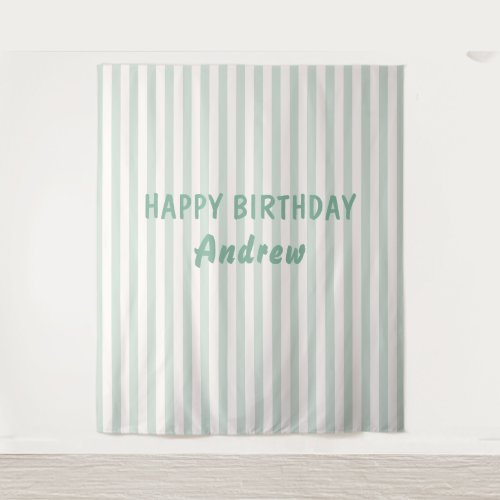 Happy Birthday Personalized Banner Wall Tapestry