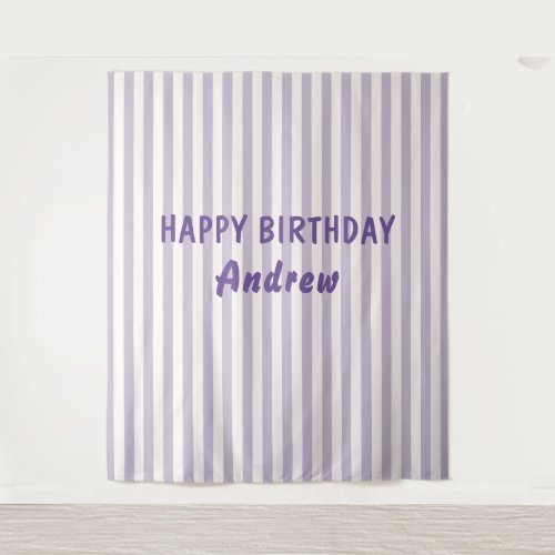 Happy Birthday Personalized Banner Wall Tapestry