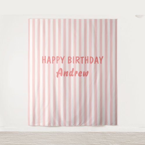 Happy Birthday Personalized Banner Wall Tapestry