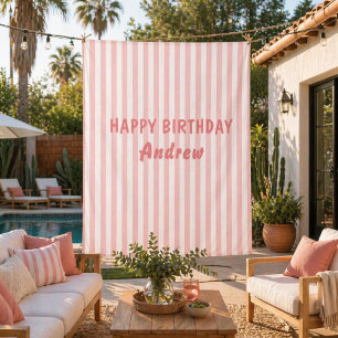 Happy Birthday Personalized Banner Wall Tapestry