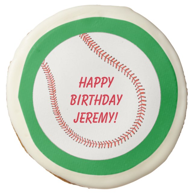 Happy Birthday Personalized Baseball Cookies (Front)