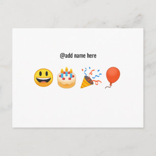 Happy Birthday Personalized Emoji Postcard