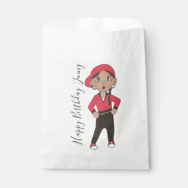 Happy Birthday Personalized Hip Hop Jazz Dance Favor Bag (Front)