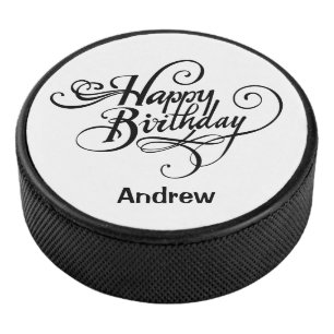 Happy Birthday Personalized  Hockey Puck