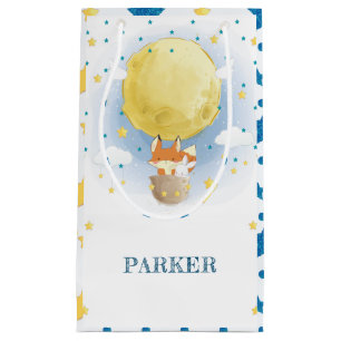 Happy Birthday Personalized Moon Air Balloon Small Gift Bag