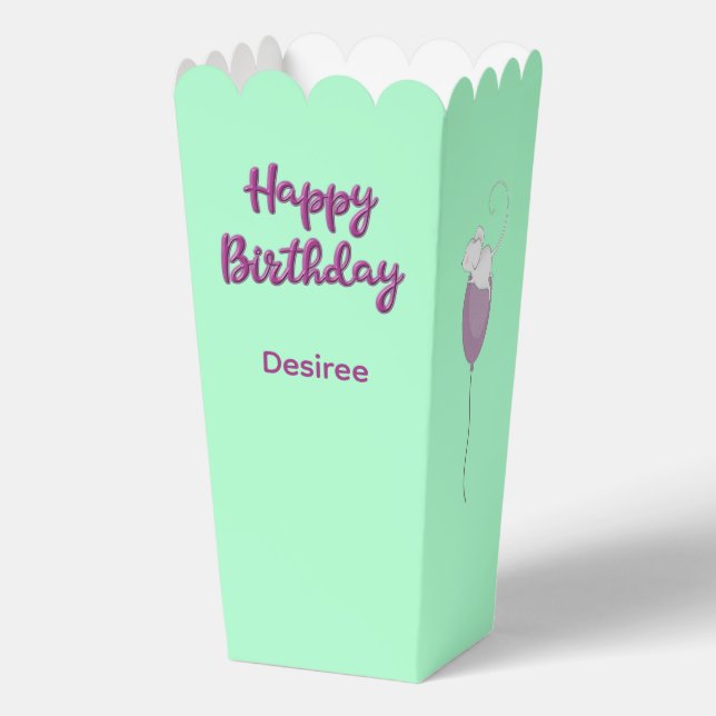 Happy Birthday Personalized Name Mouse Balloons Favor Boxes (Front)