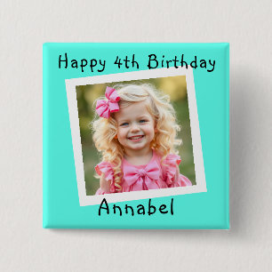 Happy Birthday Personalized Photo Button