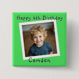 Happy Birthday Personalized Photo Button