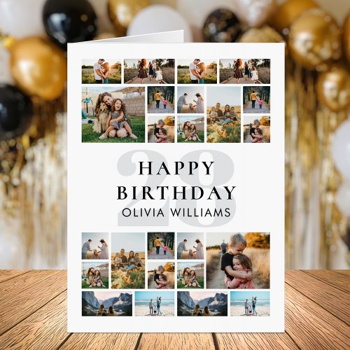 Happy Birthday Personalized Photo Collage Big Card