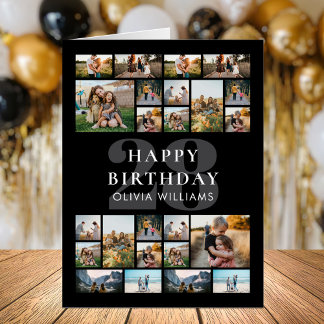 Happy Birthday Personalized Photo Collage Big Card