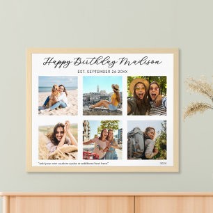 Happy Birthday Personalized Photo Collage Poster