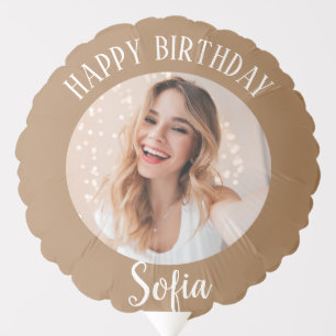 Happy Birthday Personalized photo gold Balloon