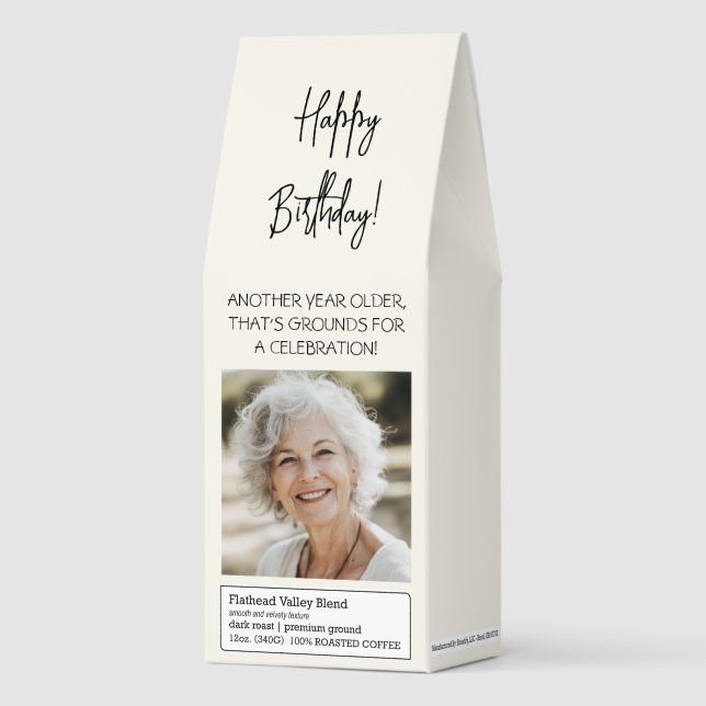 Happy Birthday Personalized Photo Party Roasted Coffee (Front)