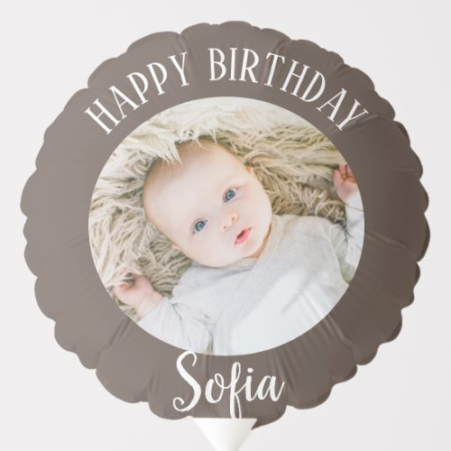 Happy Birthday Personalized photo pewter Balloon