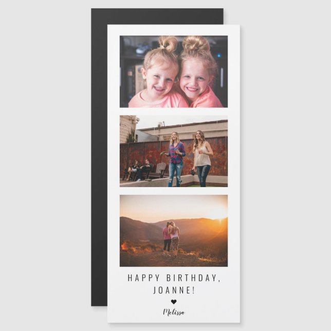 "Happy birthday" Personalized Photo Strip Message (Front/Back)
