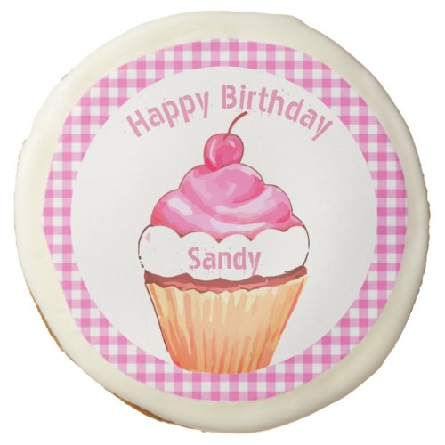 Happy Birthday Personalized Pink Sugar Cookies