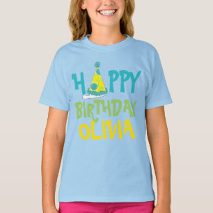 Happy Birthday Personalized Polka Dot Party Hat T-Shirt
