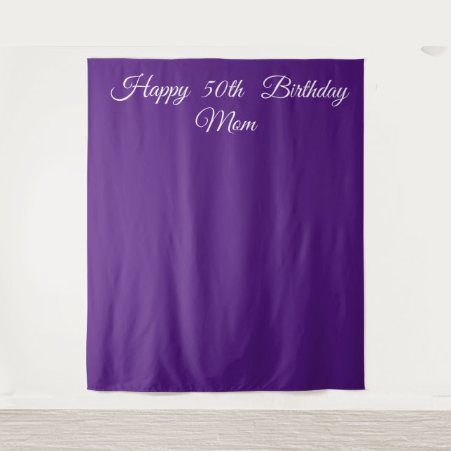 Happy Birthday Personalized Tapestry (Front)