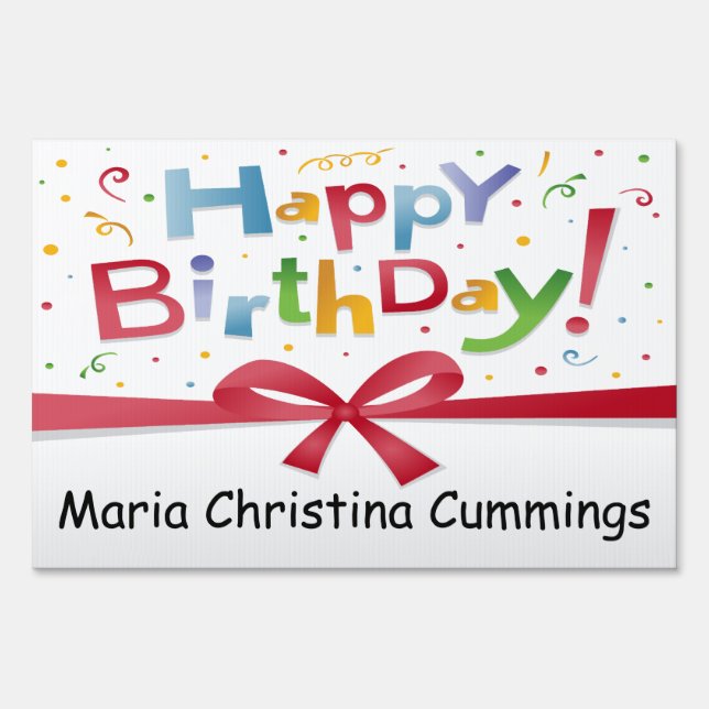 Happy Birthday Personalized Yard Sign (Front)