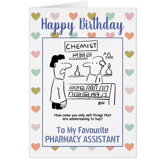 Happy Birthday Pharmacy Assistant Cards (Front)