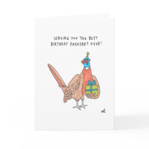 Happy Birthday Pheasant Bird Card