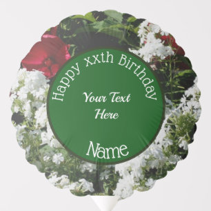 Happy Birthday Phlox Flowers Personalized Balloon