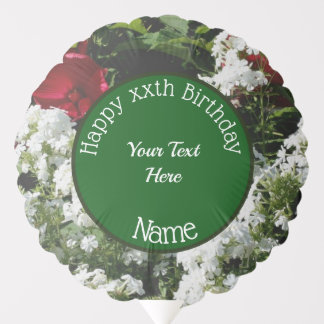 Happy Birthday Phlox Flowers Personalized Balloon