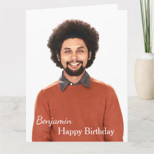 Happy Birthday Photo Big 8.5" x 11" Personalize Card