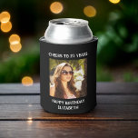 Happy Birthday Photo Black Can Cooler<br><div class="desc">Birthday black can cooler gift and party favor for any age. Personalize with his or her photo and two lines of text.</div>
