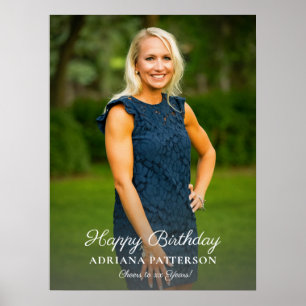 Happy Birthday Photo, Cheers and Welcome to Party Poster