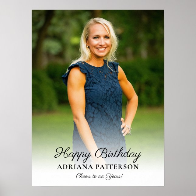 Happy Birthday Photo, Cheers and Welcome to Party  Poster (Front)
