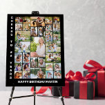 Happy Birthday Photo Collage 31 Picture Party Sign<br><div class="desc">Birthday party welcome sign showcasing 31 of your favorite pictures. The wording is fully editable and currently reads "Cheers to ## years, happy birthday [name]" which you can customize as you wish. The photo template will create the photo collage and display your uploaded pictures in a variety of square, landscape...</div>