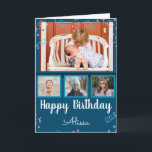 Happy Birthday Photo Collage Custom Name Confetti Card<br><div class="desc">Fun photo collage style Happy birthday card,  confetti overlays,  and text with custom name option. Inside text is all adjustable. Great for any birthday.
Just pick your favorite photos and have fun designing your custom birthday card.</div>