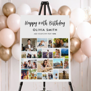 Happy Birthday Photo Collage Sign Foam Board