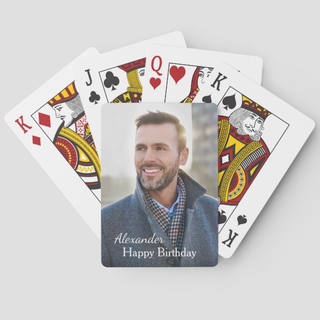 Happy Birthday Photo Custom  Poker Cards (Back)
