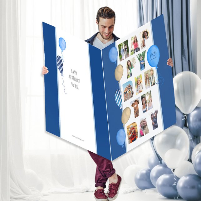 Happy Birthday Photo Cutout Any Age Giant Birthday Card (Creator Uploaded)